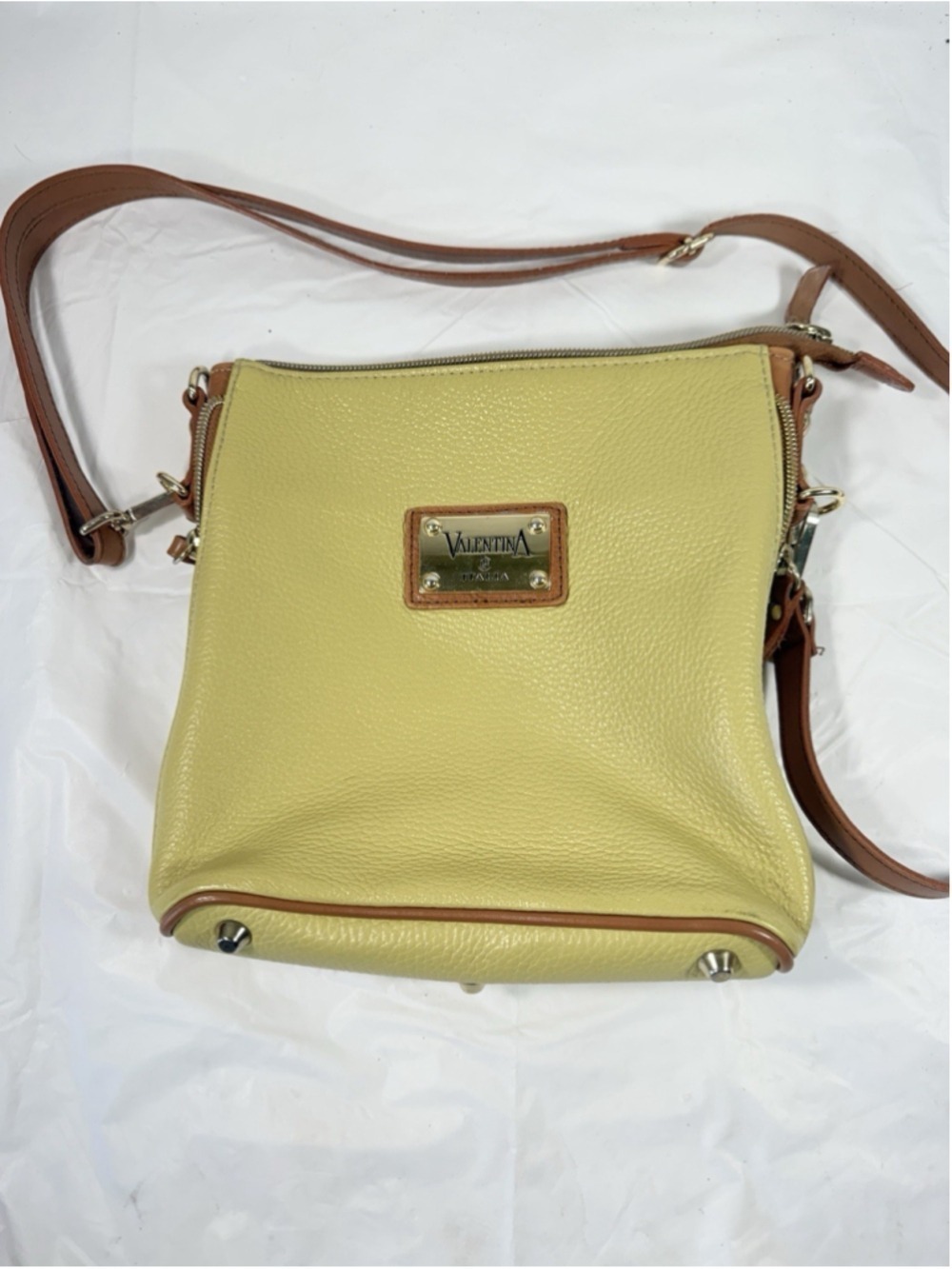Valentina Italian Leather messenger crossbody Made in Italy